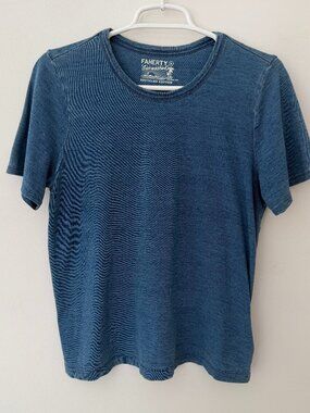 Faherty Sunwashed Blue Recycled Cotton Short Sleeve T-Shirt